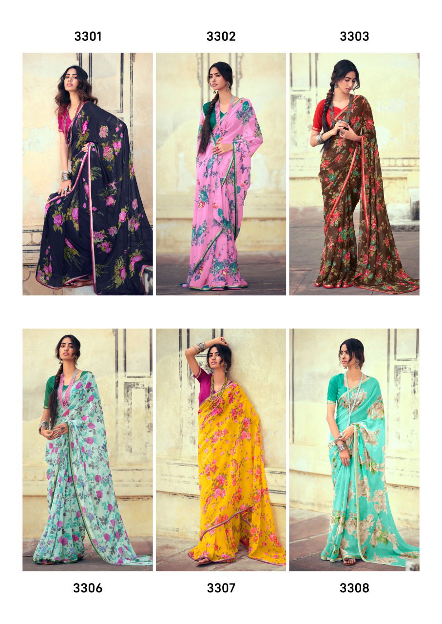 Kashvi Akshara Latest Fancy Designer Silk Casual Wear Chiffon Printed Saree Collection
